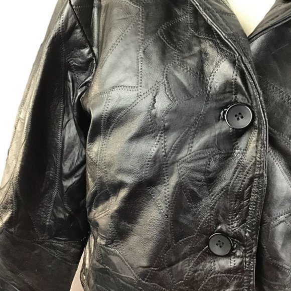 Italian Stone Design Genuine Leather Jacket Sz XL - Picture 4 of 15